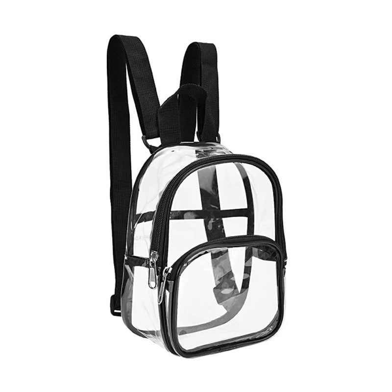 Clear PVC Transparent Backpack – Waterproof Stadium-Approved Bag Transparent Backpack Richie's black 19x7x22.8cm