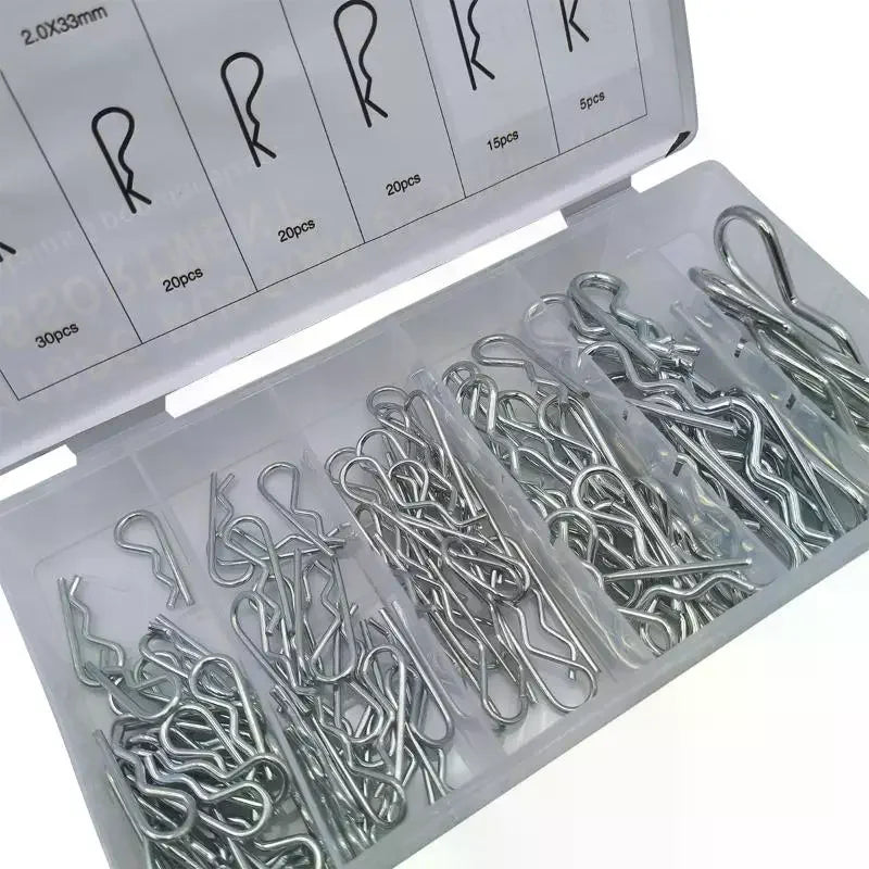 R-Type Cotter Pin Kit 110-150 Pcs Zinc-Plated Carbon Steel Cotter Pin Assortment Richie's