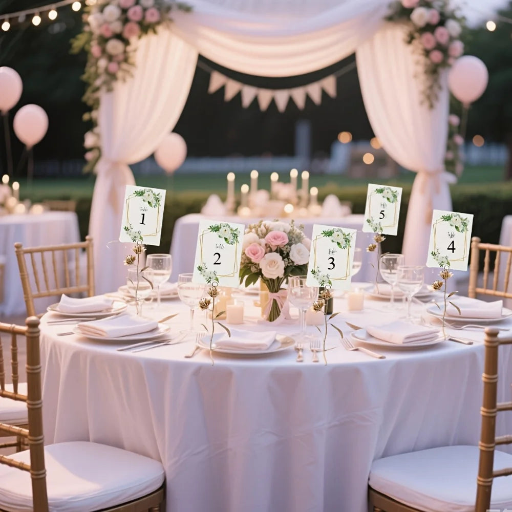 25pcs Geometric Flower Table Number Cards 1–25 | Wedding Decor Table Number Cards Richie's