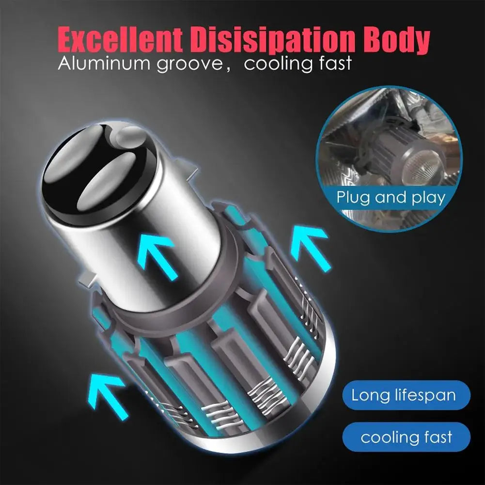 BA20D LED Motorcycle Headlight 12000LM Hi/Lo Beam 12V Fog Lamp LED Motorcycle Headlight Richie's
