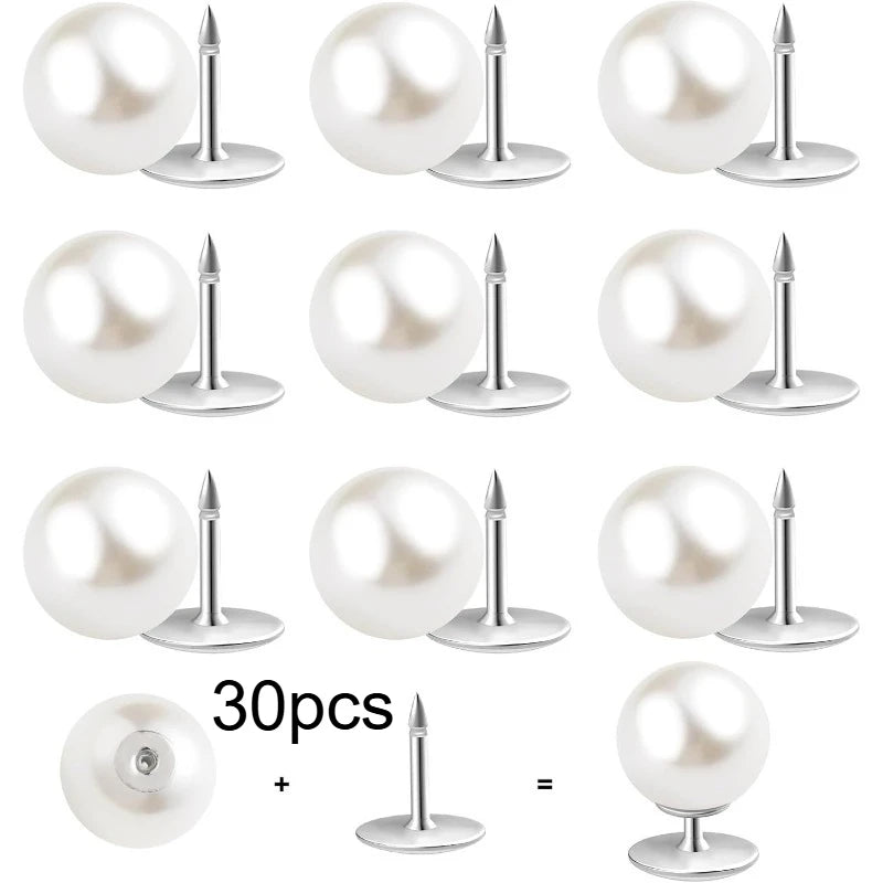 Imitation Pearl Snap Buttons No-Sew Detachable 10/20/30 Pcs Sewing Buttons Richie's 30pcs