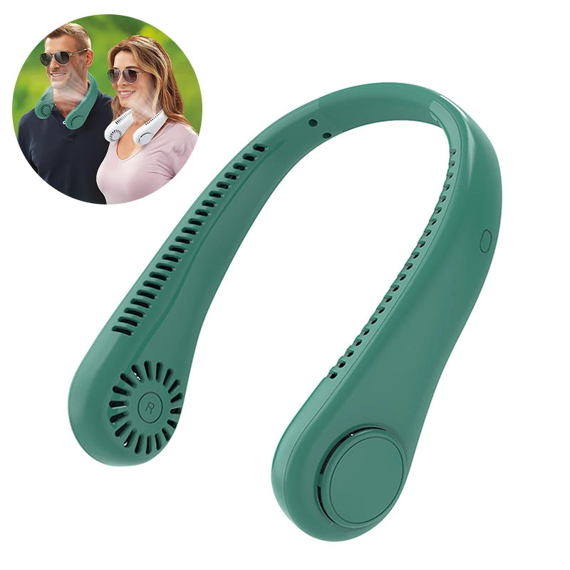 Portable Neck Fan 3-Speed Hands-Free 4000mAh Rechargeable Wearable Neck Fan Richie's Green
