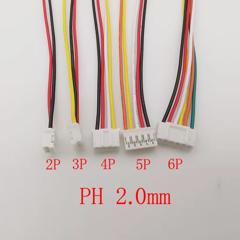 10Pcs JST Female Connectors SH GH PH XH 2–6 Pin Wire Cables Wire Cable Connector Richie's