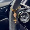 Cross & Virgin of Guadalupe Car Rosary Steering Wheel Chain Car Rosary Ornament Richie's Default Title