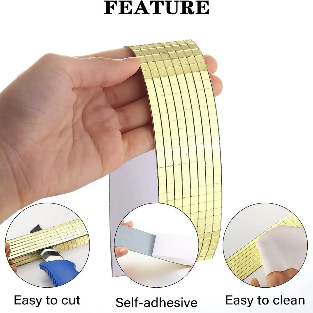 Self-Adhesive Disco Ball Mirror Sticker Glass Mosaic Tiles DIY Craft Sticker Richie's