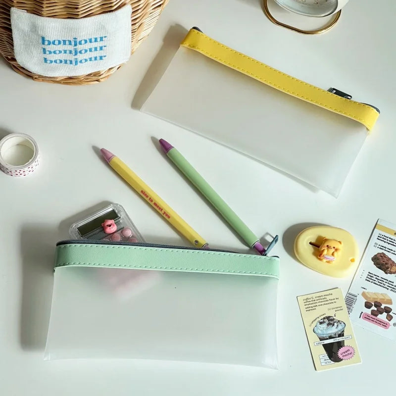 Transparent Frosted Pencil Case Large Capacity Student Bag Pencil Case Richie's