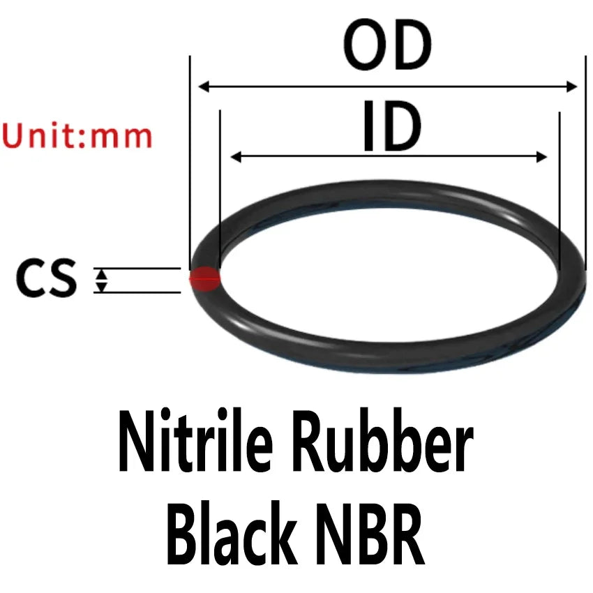 NBR VMQ FKM O-Rings 3.5mm CS OD 10–50mm Rubber Seals Rubber O-Ring Seals Richie's NBR-Black 20 pieces per bag China Mainland|OD23xID16xCS3.5mm