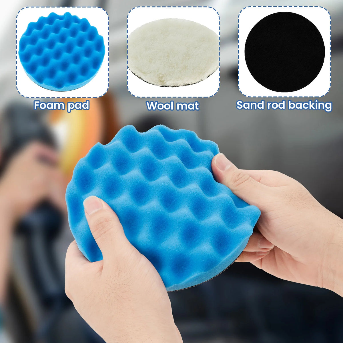 6-Inch Car Polishing Buffing Pad Kit – Sponge & Wool Pads Car Polishing Pad Kit Richie's