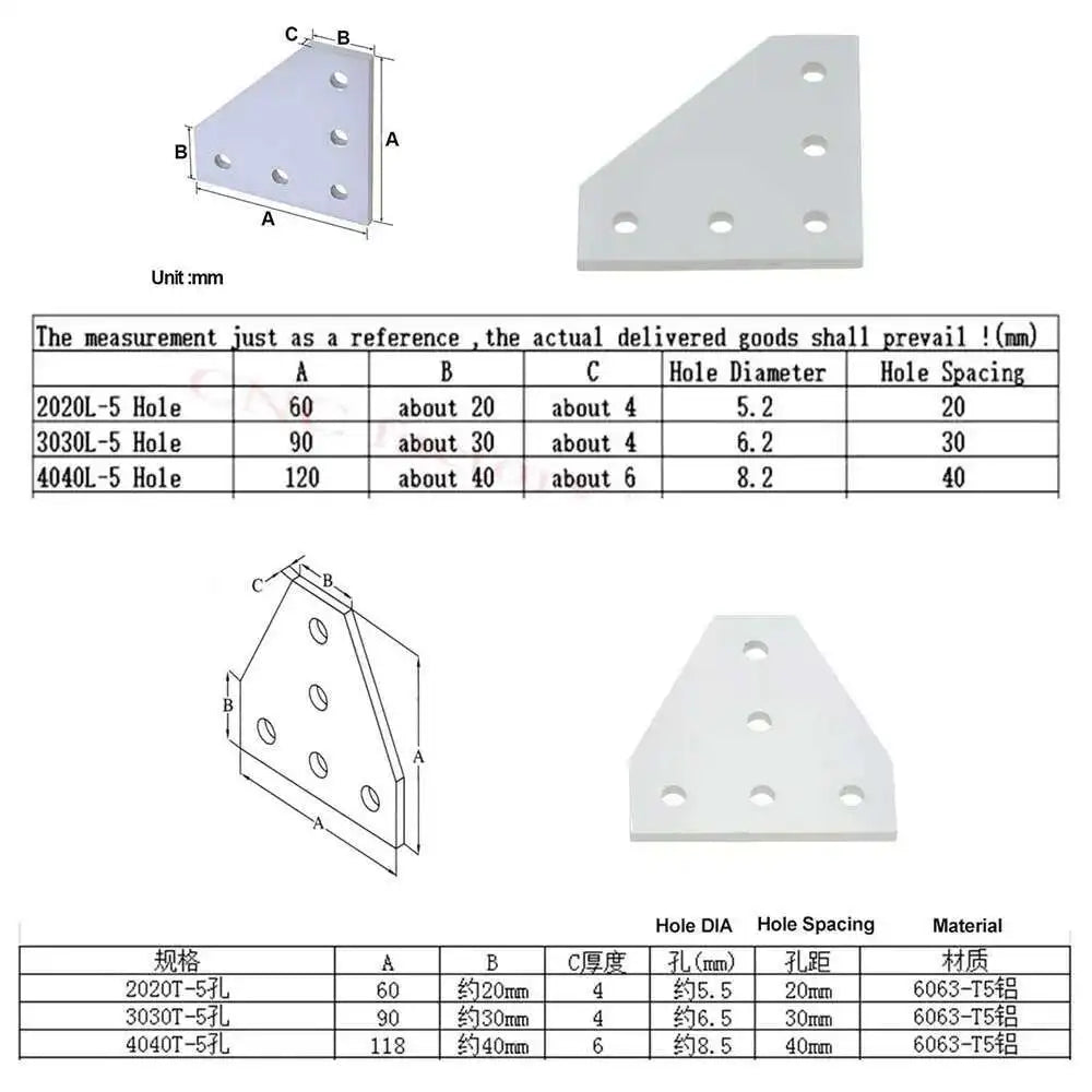 7-Hole Corner Angle Bracket for 4080 Aluminum Profile – JARBLUE Corner Angle Bracket Richie's
