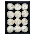 12 Antique-Style Christmas Ball Ornaments – Classic 8cm Baubles Christmas Tree Ornaments Richie's 1 8cm