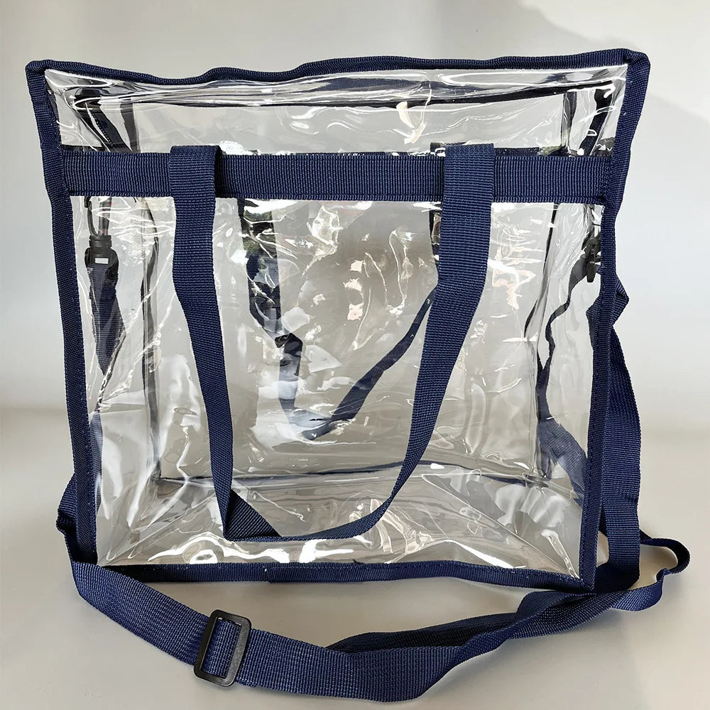 Transparent Waterproof PVC Tote Bag | Large Crossbody Shoulder PVC Tote Bag Richie's Navy