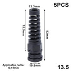 5-Pack PA66 Nylon Cable Glands – IP68 Anti-Bend Connector Cable Gland Connector Richie's 4 Black