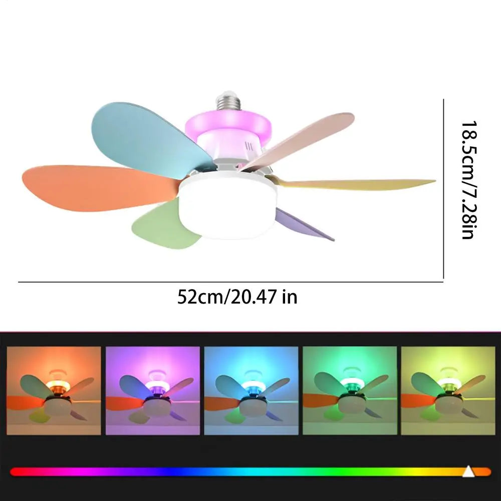 Ceiling Fan with Light & Remote – RGB Dimmable 3-Speed LED LED Ceiling Fan Richie's White