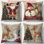 4pcs Christmas Pillow Covers – Santa, Snowman & Reindeer Designs Christmas Pillow Covers Richie's 4pcs