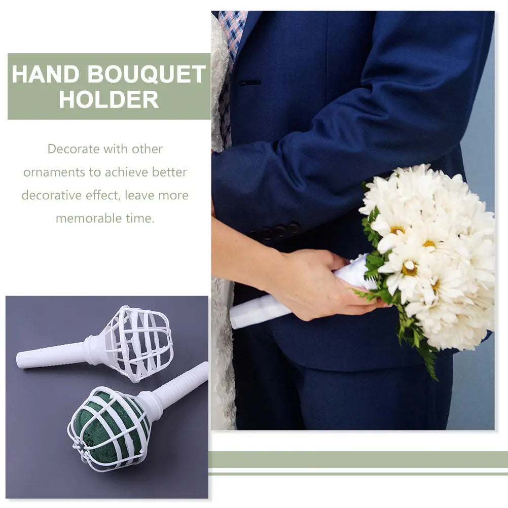 12Pcs Plastic Bridal Bouquet Holders – DIY Wedding Floral Handle Bouquet Holder Richie's