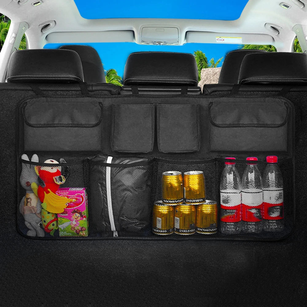 Folding Car Trunk Organizer Backseat Storage Bag Net Pocket Car Trunk Organizer Richie's