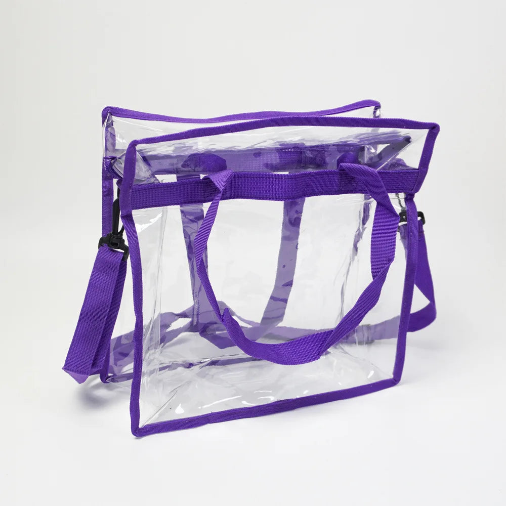 Transparent Waterproof PVC Tote Bag | Large Crossbody Shoulder PVC Tote Bag Richie's Purple