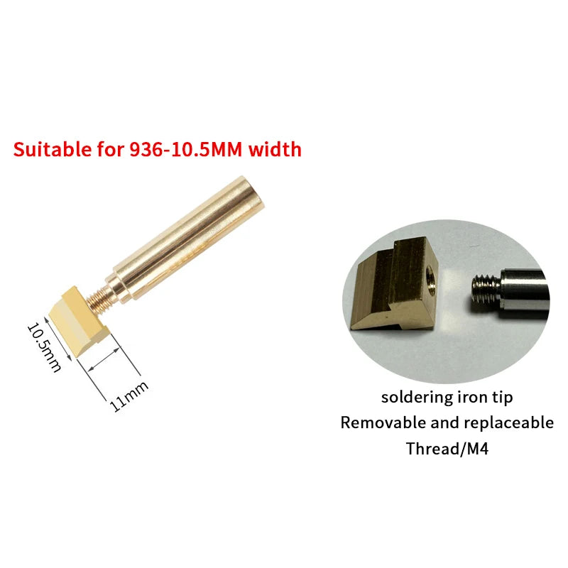 Spade Soldering Iron Tip 936 Series – Brass 10.5–40mm Soldering Iron Tip Richie's 10mm