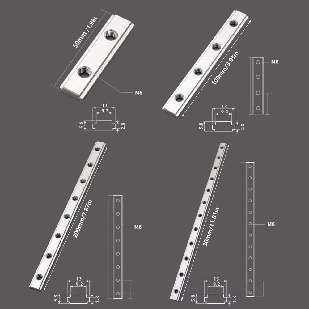 Aluminum Alloy Miter Track Jig T-Slot M6 Slider Rail Guide Miter Track Jig Richie's