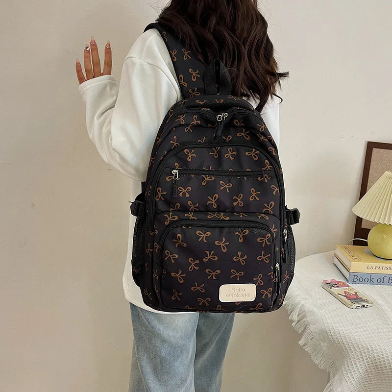 3-Piece Bow Backpack Set – Large Capacity Nylon School Bag Backpack Set Richie's