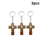 Wood Cross Keychain Dove Print – Baptism & Wedding Gift Set Religious Gift Keychain Richie's A5