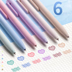 6-Pack Morandi Pastel Retractable Gel Pens – 0.5mm Fine Point Gel Pens Set Richie's