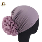 Women's Ruffle Flower Turban Hat – Headscarf & Sleep Cap Women's Turban Hat Richie's purple