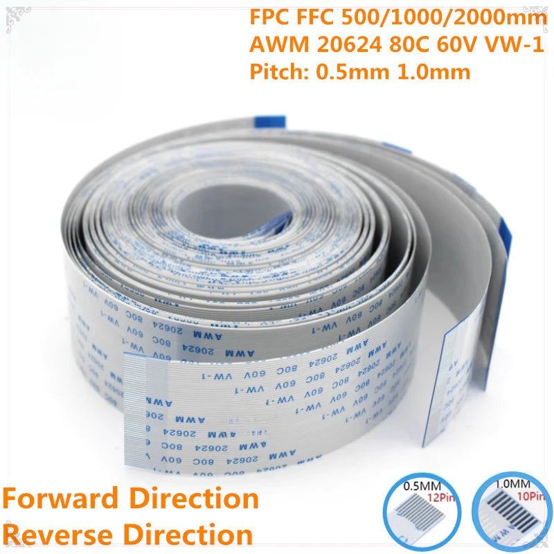 FPC FFC Flexible Flat Cable AWM 20624 | 4–60 Pin, 0.5/1.0mm Flexible Flat Cable Richie's