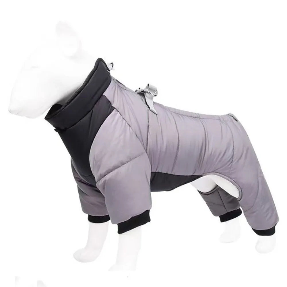 Waterproof Dog Winter Jumpsuit Coat – Small & Medium Dogs Dog Winter Coat Richie's Grey-XL