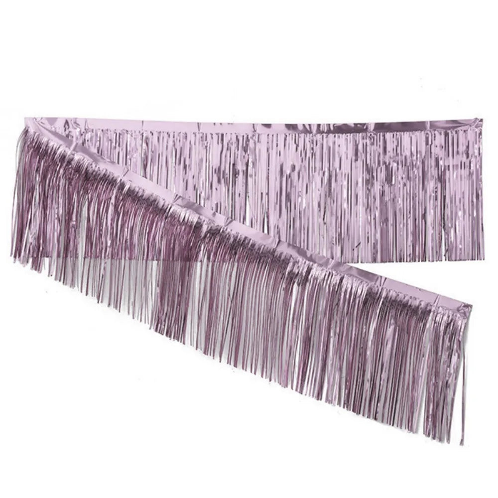 Metallic Foil Tassel Fringe Garland Curtain 30×200cm Party Party Fringe Curtain Richie's Purple