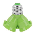 E27 to 2×E27 Bulb Socket Splitter Adapter | Dual Lamp Holder Lamp Socket Adapter Richie's Green