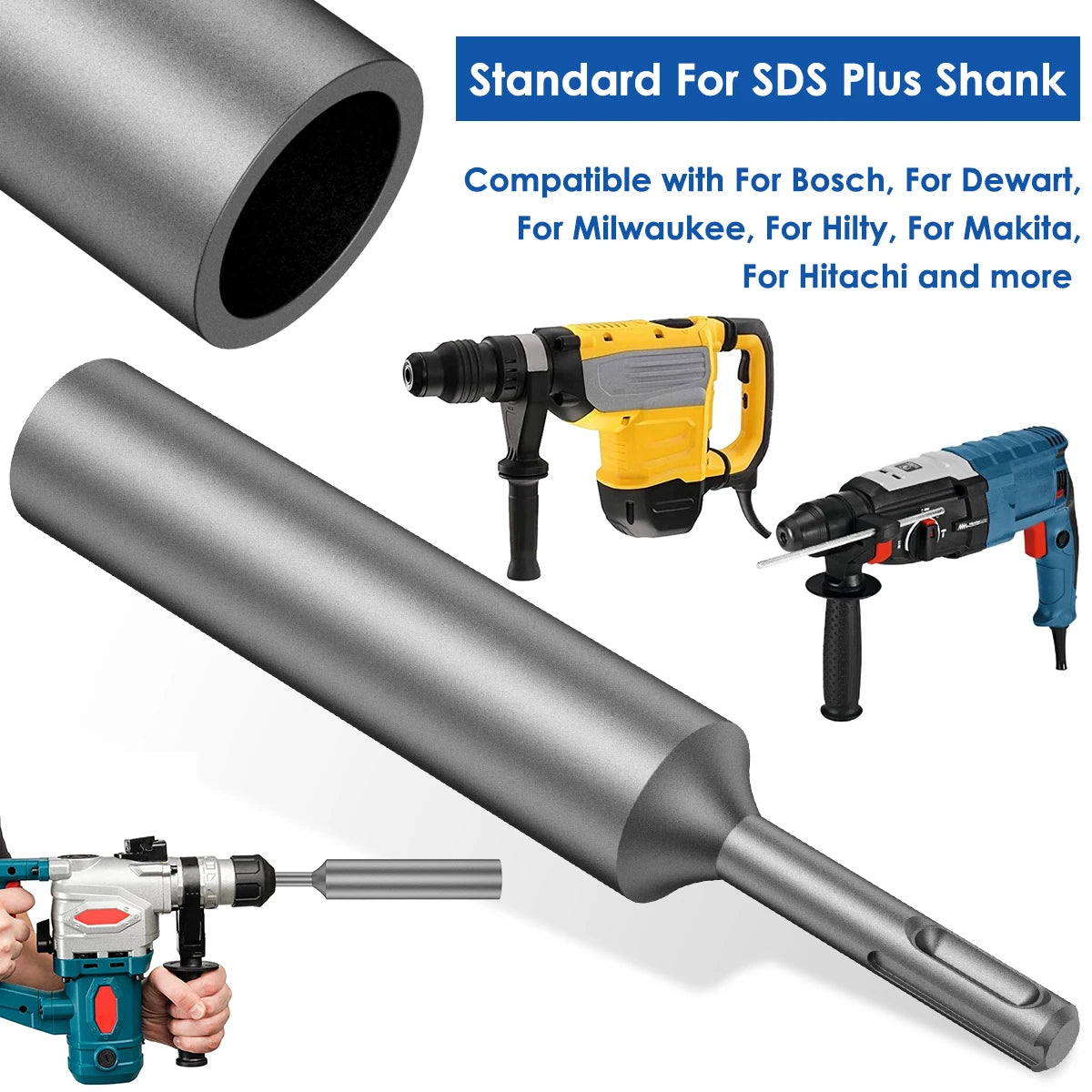 SDS Plus Ground Rod Driver – Hardened Chrome Vanadium Steel Ground Rod Driver Richie's