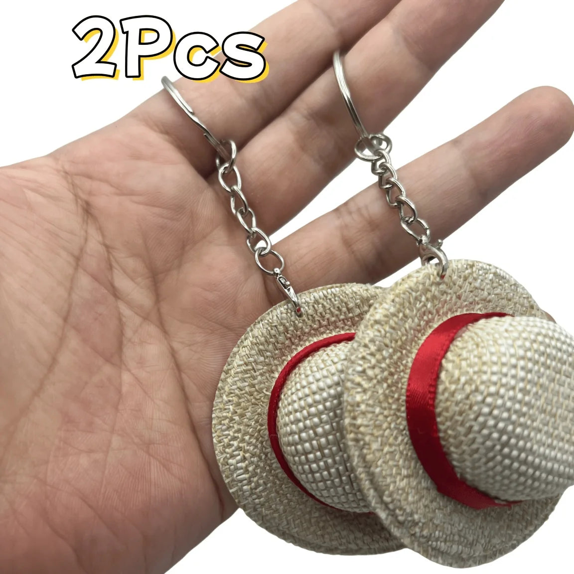 2pcs Anime Straw Hat Keychain Handmade Bag Charm Gift Set Anime Bag Charm Richie's