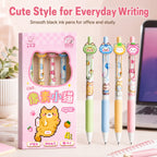4-Pack Retractable Black Gel Pens | 0.5mm Fine Tip Soft Grip Gel Pen Set Richie's