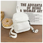 Mini Nylon Backpack Women Teen Girls Casual School Rucksack Mini Backpack Richie's White
