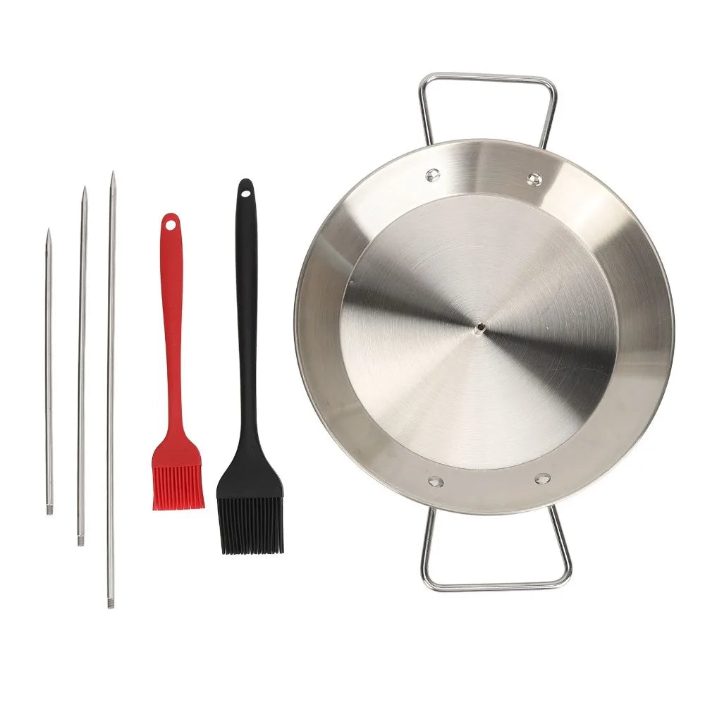 Stainless Steel Vertical Skewer Al Pastor Roasting Pan Set Vertical Skewer Roasting Set Richie's Silver