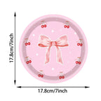 10pcs Pink Cherry Disposable Paper Plates 7 Inch Party Tableware Disposable Paper Plates Richie's Type G