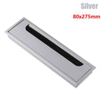 Rectangle Desk Cable Grommet Wire Hole Cover | Cable Organizer Desk Cable Grommet Richie's silver-80x275mm