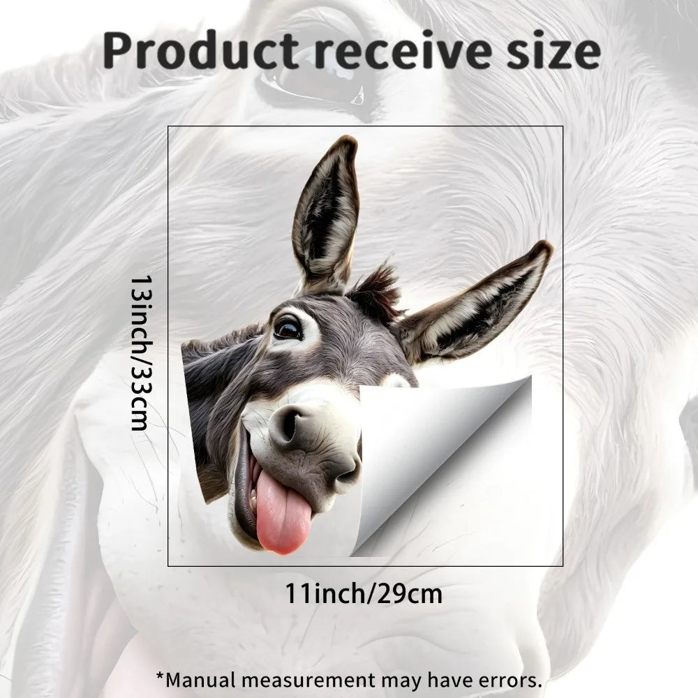 Peeking Animal Window Cling Sticker – Reusable PVC Decal Window Cling Decal Richie's Donkey
