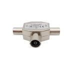 Metal 2-Way TV Coaxial Antenna Splitter – Female to 2x Male Tee Coaxial Splitter Adapter Richie's