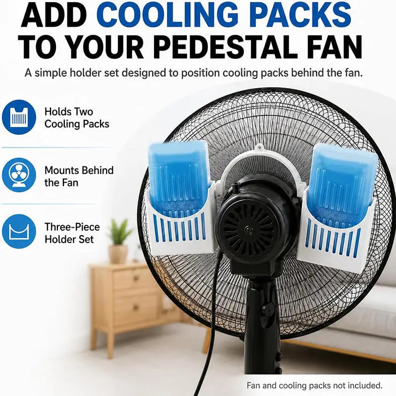 Fan Ice Pack Holder – Cold Air Ice Bottle Bracket for Floor Fans Fan Cooling Accessory Richie's