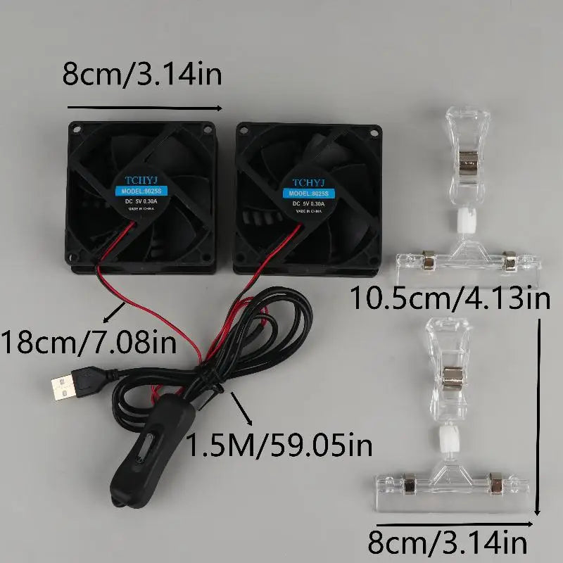 USB Aquarium Cooling Fan Adjustable Angle Variable Speed Fish Tank Aquarium Cooling Fan Richie's A2