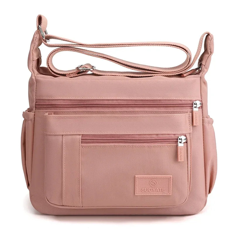 Women's Waterproof Nylon Crossbody Shoulder Bag | Fashion Handbag Crossbody Shoulder Bag Richie's Pink