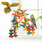 Wood & Cotton Rope Parrot Toy – Bird Chewing & Tearing Cage Toy Bird Cage Toy Richie's