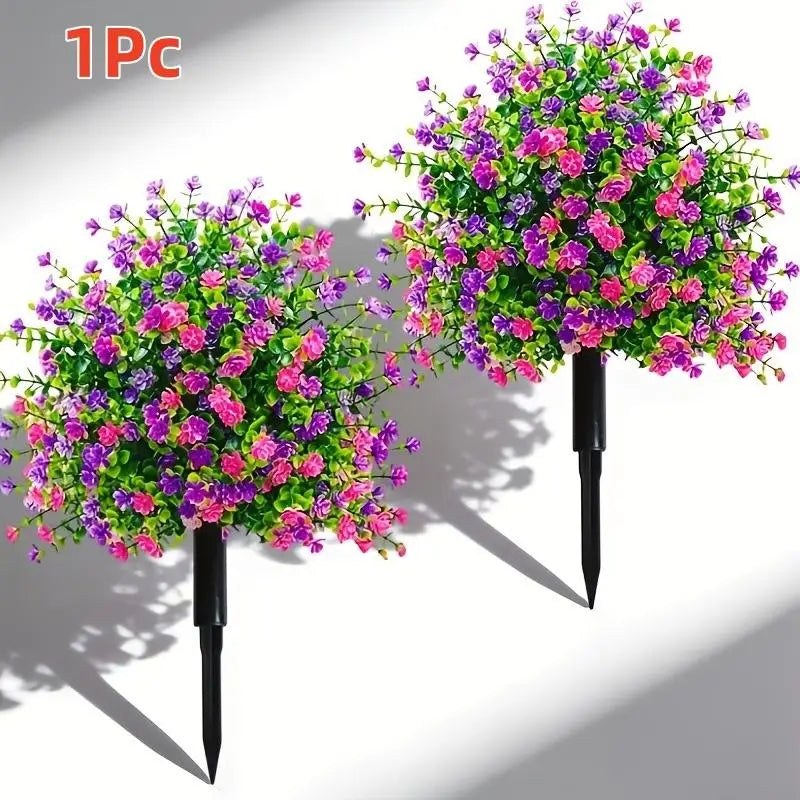 Artificial Eucalyptus Camellia Flower Garden Stake 45x32cm Artificial Garden Flower Richie's A4