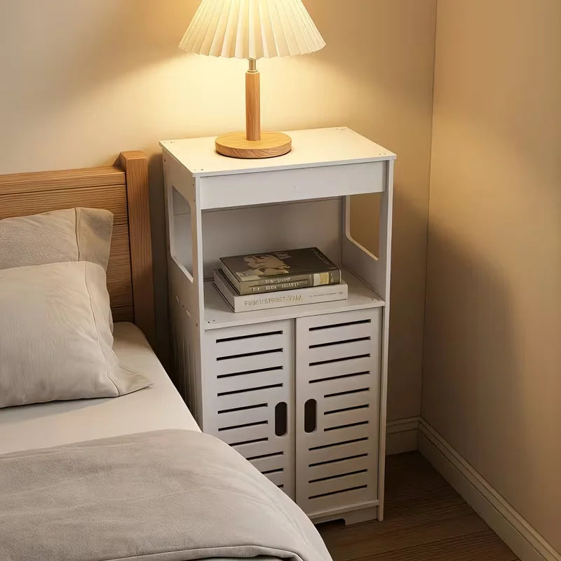 White Freestanding Bathroom Cabinet with Shutter Doors & Shelf Bathroom Storage Cabinet Richie's Default Title