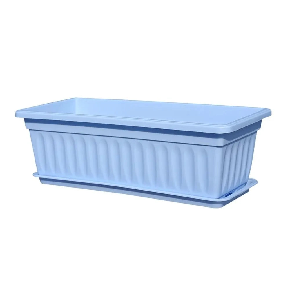 Rectangular Plastic Planter Pot with Tray – Large Balcony Garden Garden Planter Pot Richie's