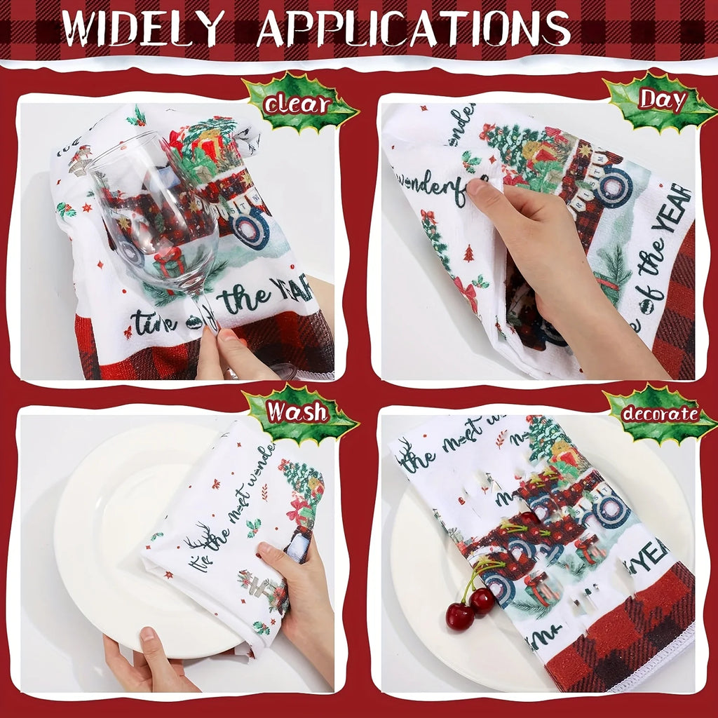 5-Piece Christmas Microfiber Towel Set – Snowflake & Heart Holiday Towel Set Richie's