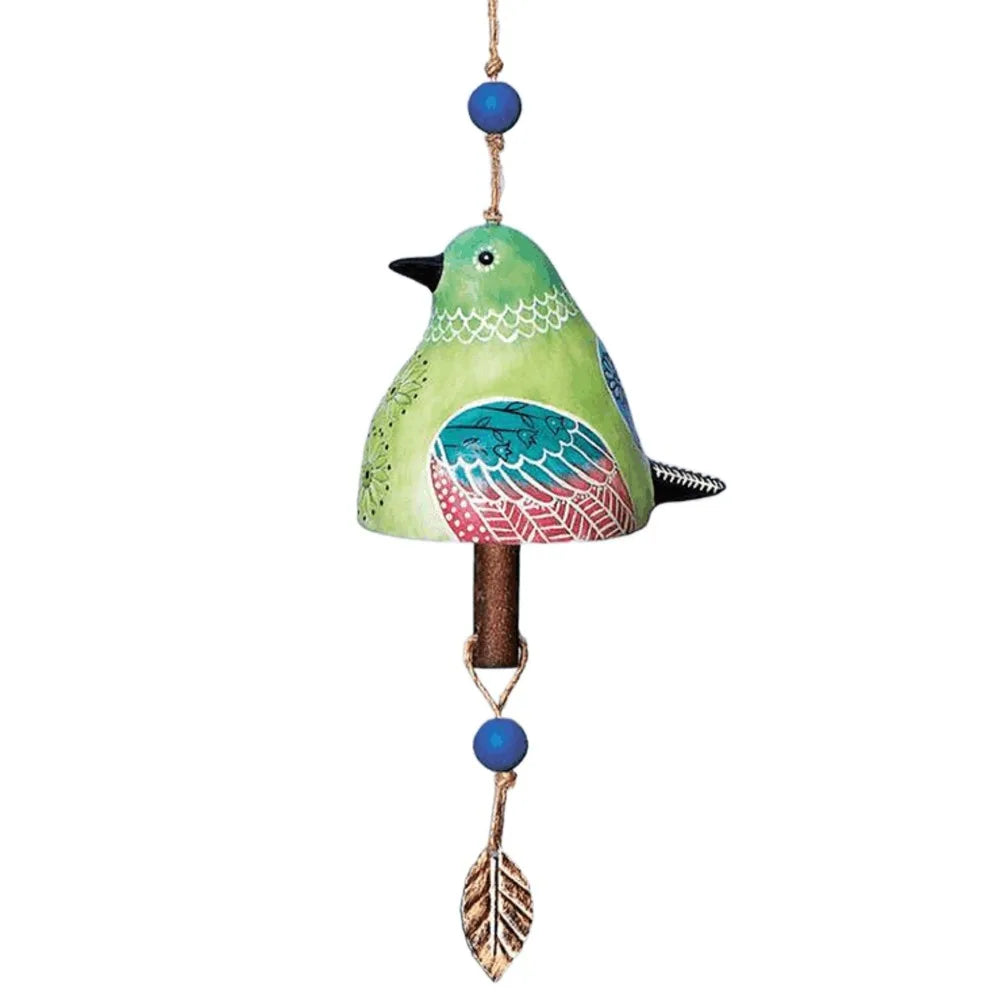 Resin Bird Wind Chime Hand Painted Outdoor Hanging Ornament Wind Chime Richie's Green