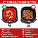 BPA-Free Silicone Air Fryer Liner Square Reusable Basket Mat 4–7 QT Air Fryer Liner Richie's